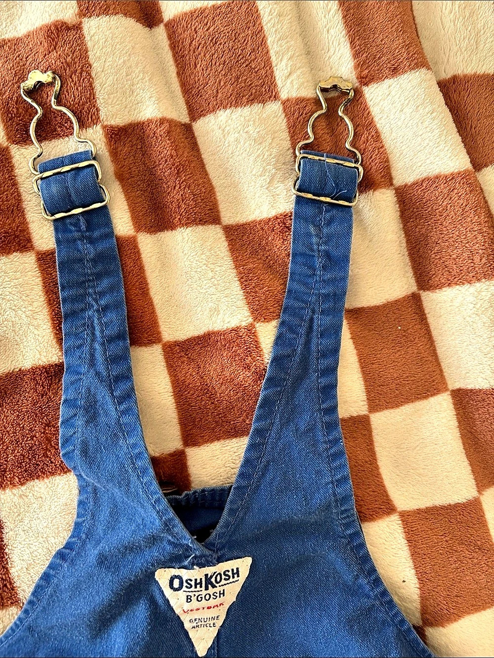OshKosh B'Gosh Vintage Bib Overalls Blue Baby 3/6M Cotton Overalls - Picture 4 of 7